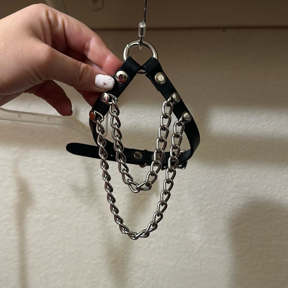 Goth choker necklace with chain